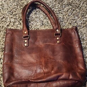 Brown Leather Tote Bag